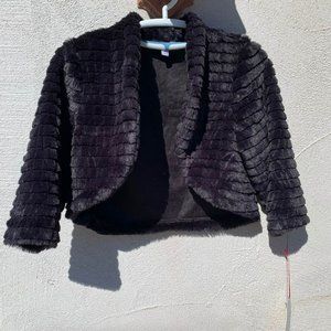 INVENTORY LIQUIDATION! New Elle Faux Fur Bandolero Jacket JR’s Large Retail $60
